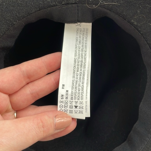 F21 Black Felt Hat with Braided Trim Detail, size S/M - Picture 6 of 7